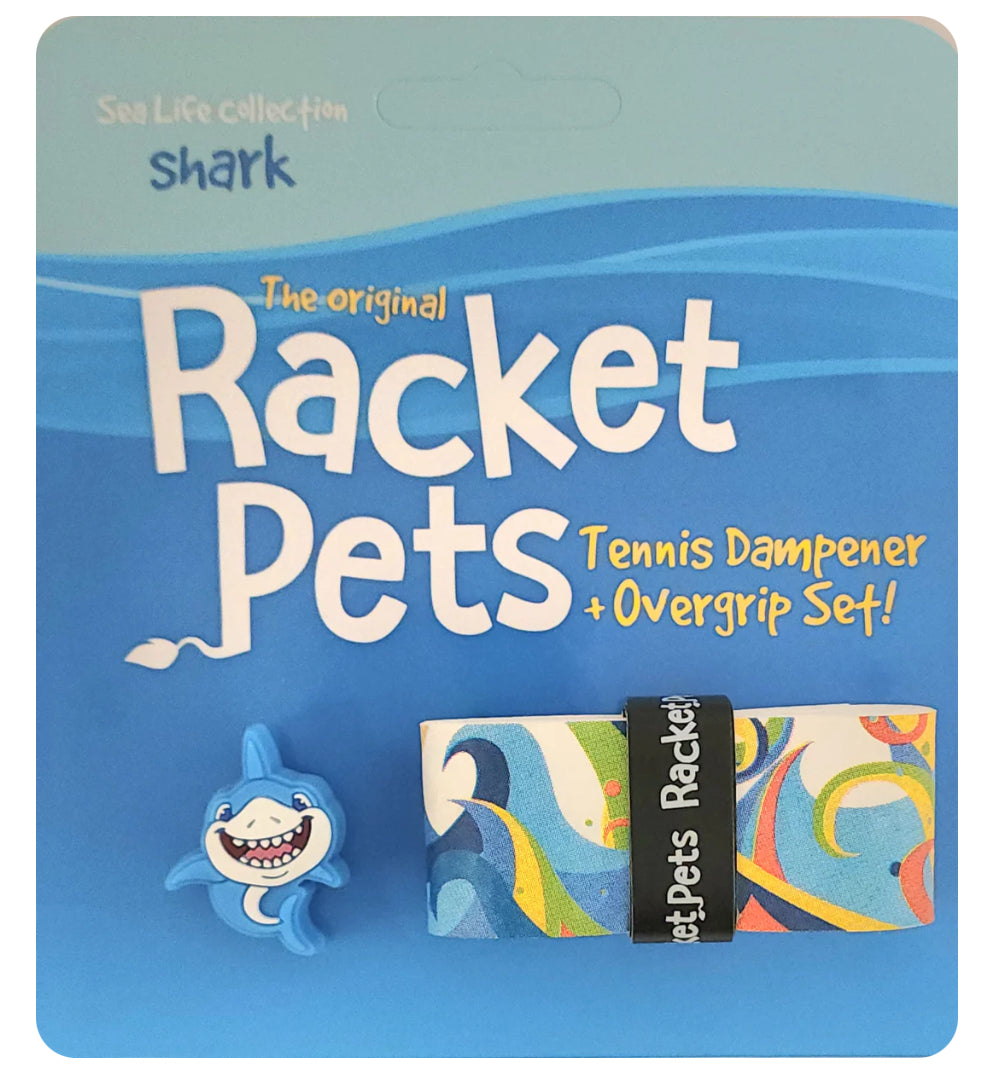 Racket Pets Shark Overgrip Tape and Matching Shock Absorbing Dampener