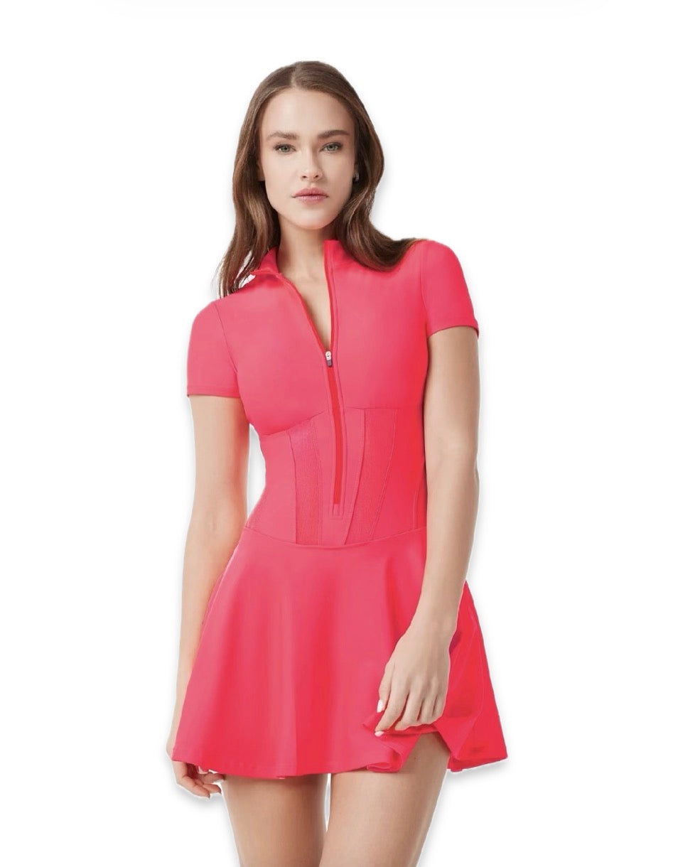 corset dress short sleeve Ladies 11NIL London Low-Zip (Bright Coral) – Mason's Tennis Jul Short Sleeves;length La Femme Red Sweetheart Ball gown Size:16X