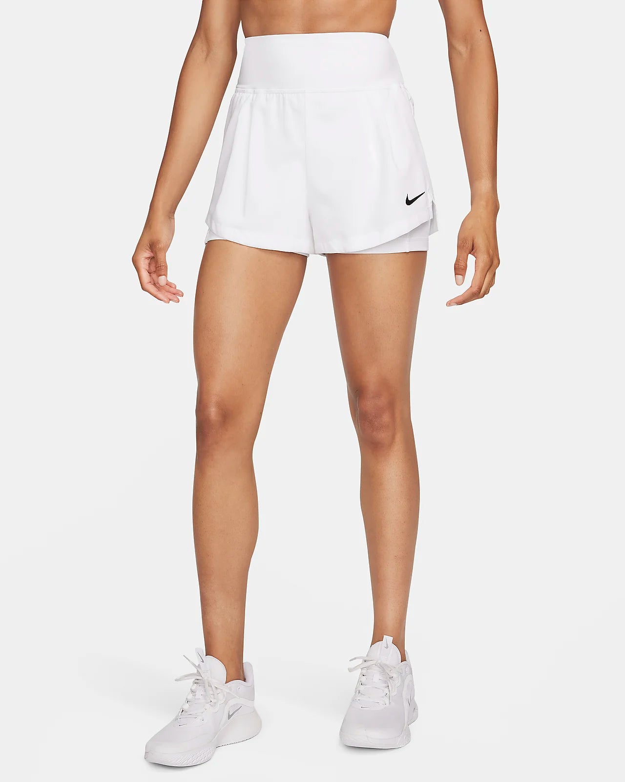 Ladies NikeCourt Advantage Dri-Fit Tennis Short (White)