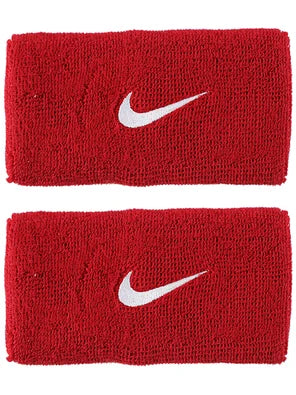 Nike Swoosh Tennis Double Wide Wristbands (Red)