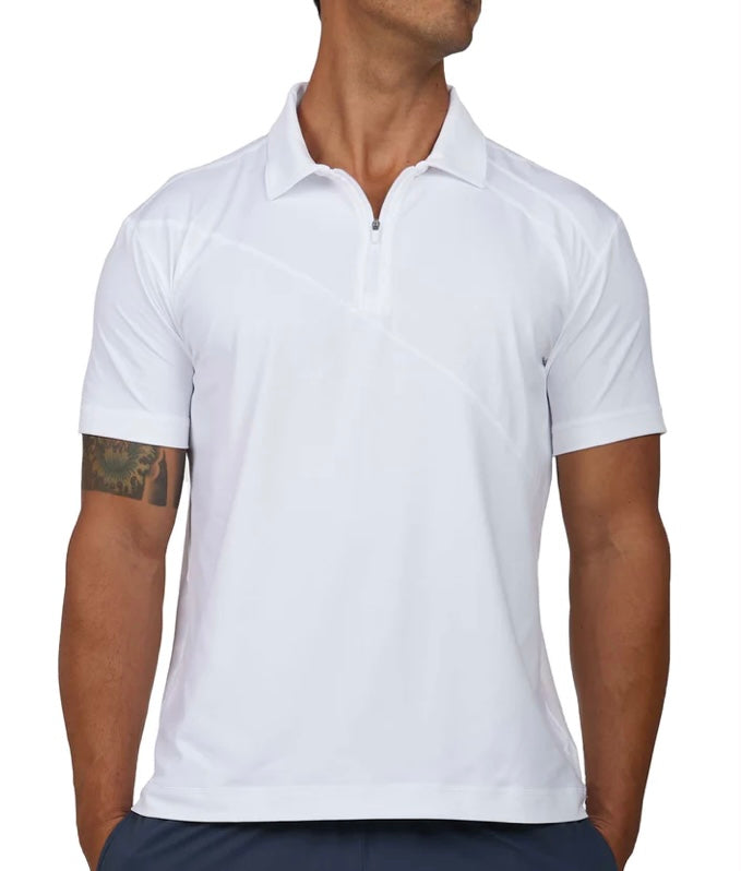 Mens BSport Short Sleeve Polo Shirt (White)