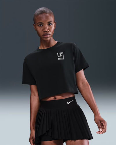 Ladies Nike Dri-FIT Short-Sleeve Cropped Tennis T-Shirt