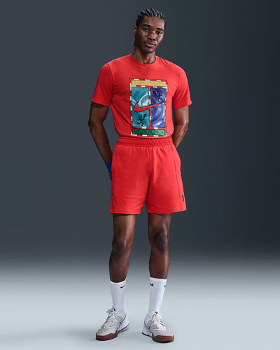 Mens NikeCourt Dri-FIT Tennis T-Shirt (Light Crimson)