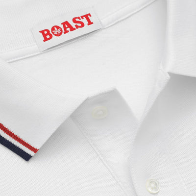Mens Boast Tipped Pique Polo (Red/Navy)
