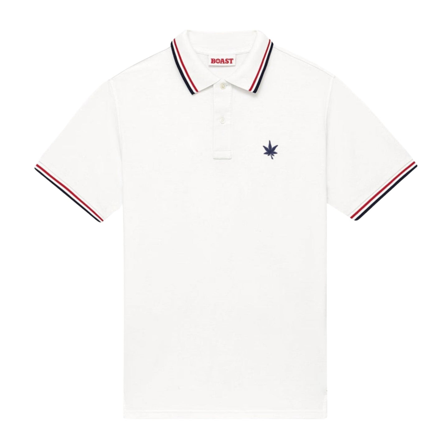 Mens Boast Tipped Pique Polo (Red/Navy)