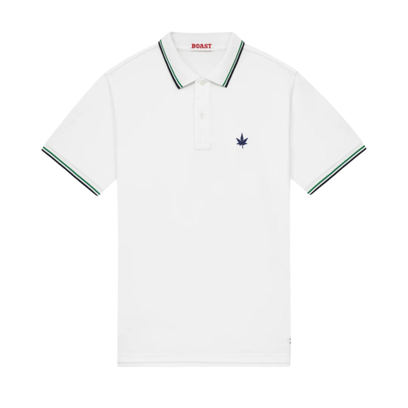 Mens Boast Tipped Pique Polo (Green/Navy)