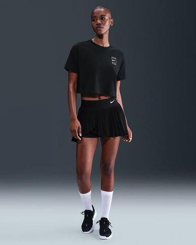 Ladies Nike Dri-FIT Short-Sleeve Cropped Tennis T-Shirt
