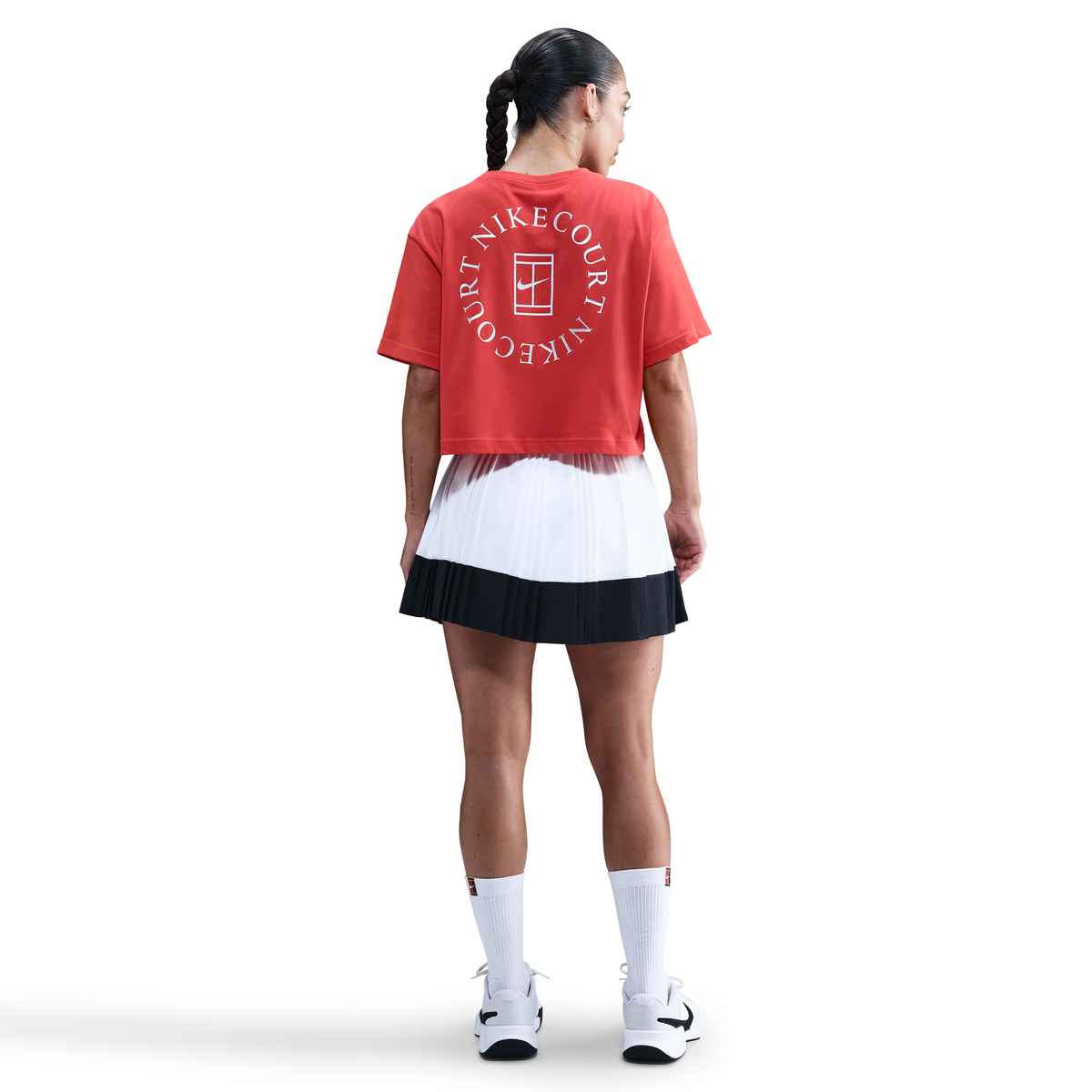 Ladies NikeCourt Dri-Fit Advantage Pleated Skirt (White/Black)