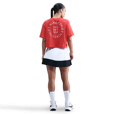 Ladies NikeCourt Dri-Fit Advantage Pleated Skirt (White/Black)