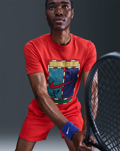 Mens NikeCourt Dri-FIT Tennis T-Shirt (Light Crimson)
