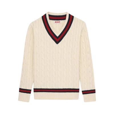 Mens Boast Cable Knit Tennis Sweater