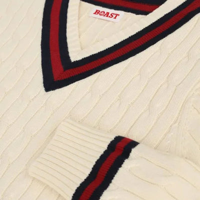 Mens Boast Cable Knit Tennis Sweater