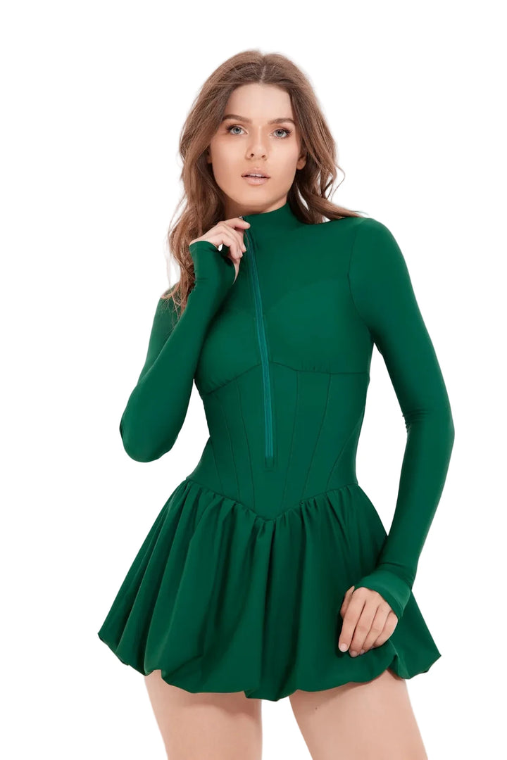Ladies 11NIL Rome Long Sleeve Bubble Dress - Emerald S / Emerald Ladies 11NIL Rome Long Sleeve Bubble Dress - Emerald S / Emerald
