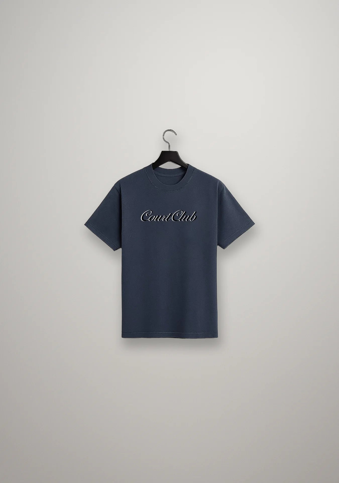 Unisex Court Club Washed Navy Blue Shirt with 3D Print