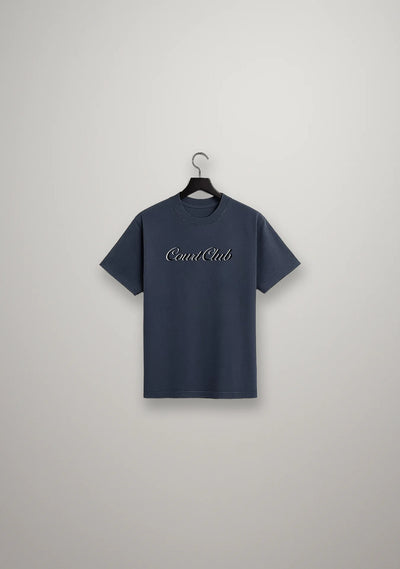 Unisex Court Club Washed Navy Blue Shirt with 3D Print