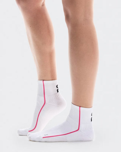 On Cloud Court Sock Mid (White/Pink)
