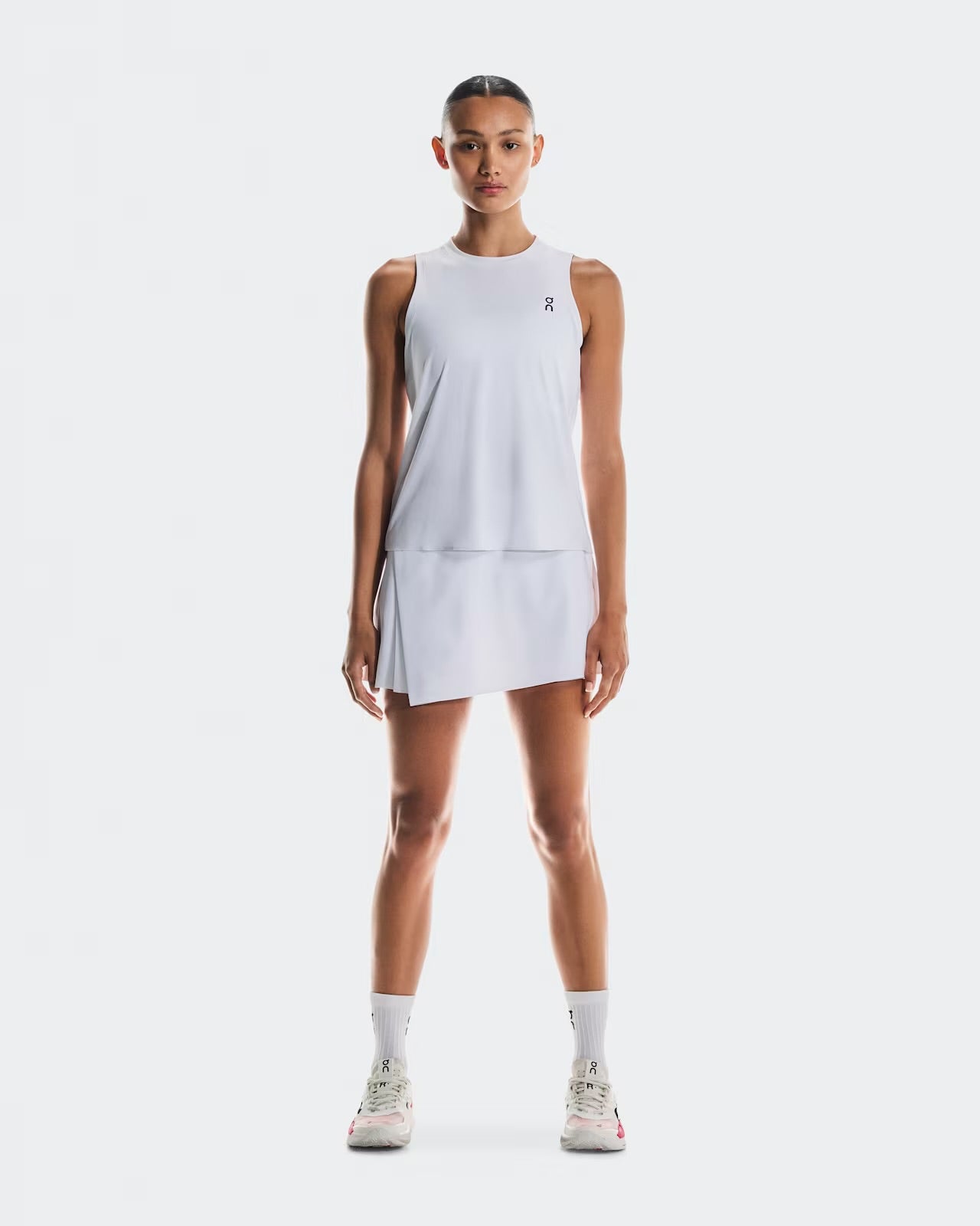 Ladies On Cloud Court Skirt Side Pleat (White)