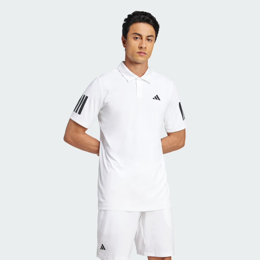 Mens Adidas Club Tennis 3 Stripes Polo