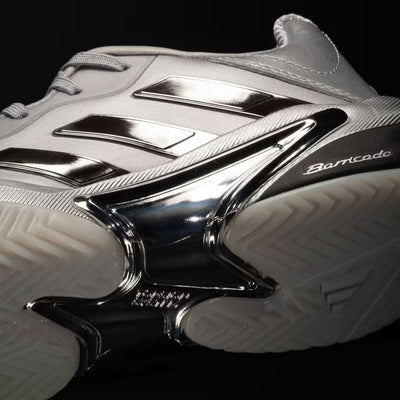 Ladies Adidas Barricade Tennis Shoe (Silver)
