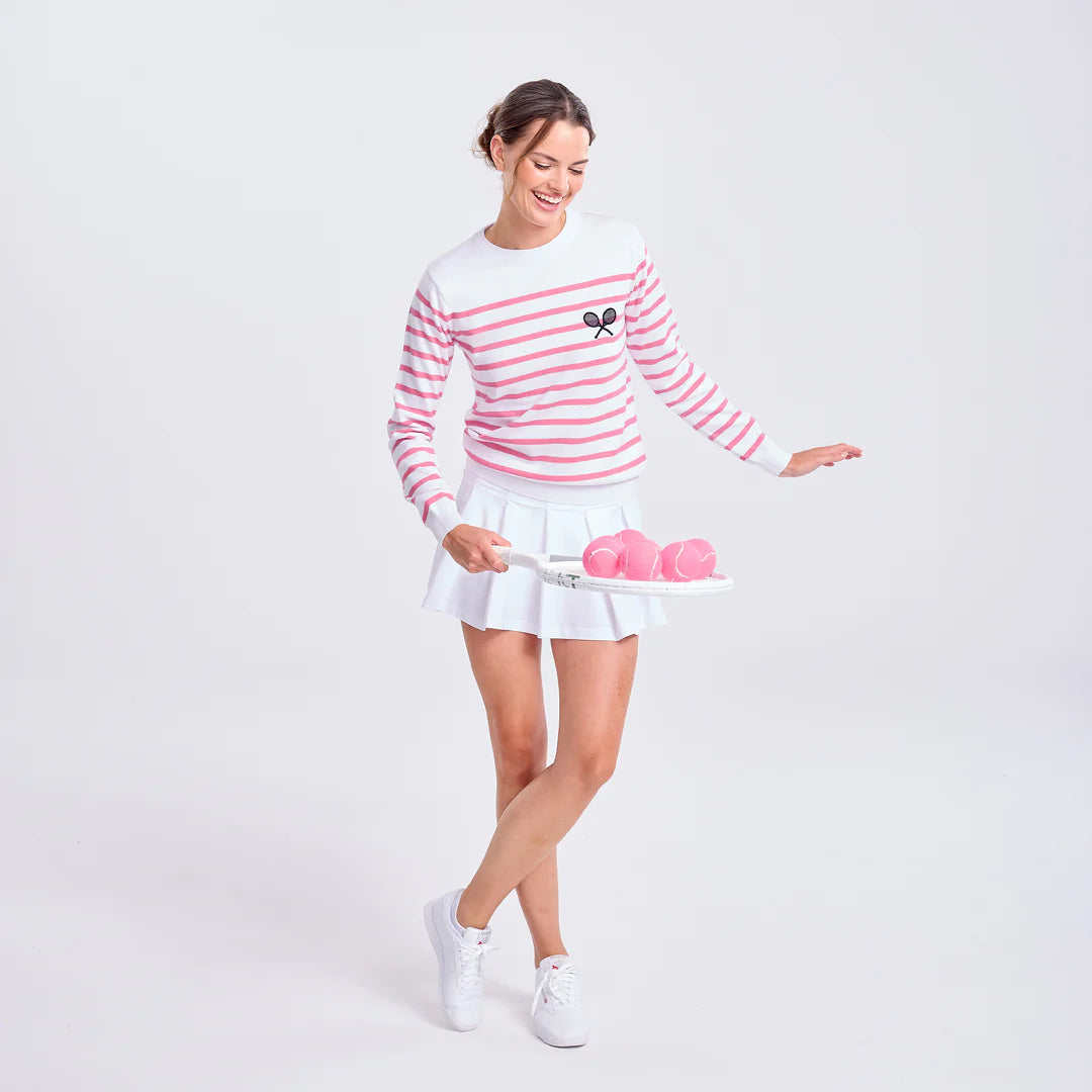 Ladies Ame & Lulu Club Sport Sweater (Pink)