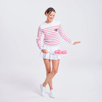 Ladies Ame & Lulu Club Sport Sweater (Pink)