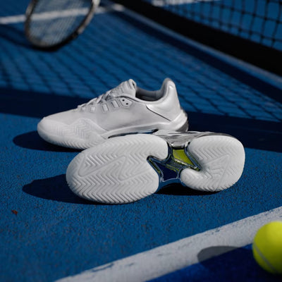 Ladies Adidas Barricade Tennis Shoe (Silver)