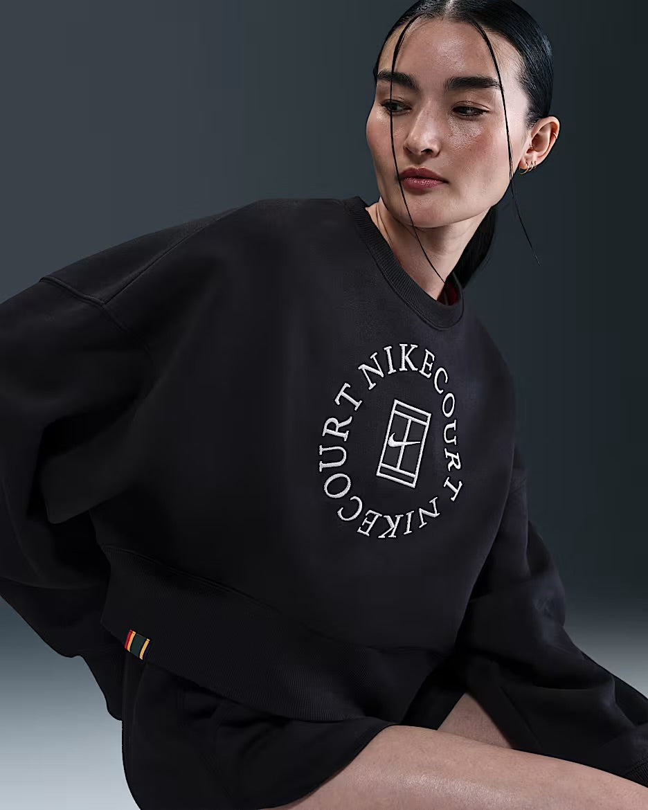 Ladies NikeCourt Heritage Phoenix Fleece Over-Sized Crew Neck