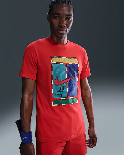 Mens NikeCourt Dri-FIT Tennis T-Shirt (Light Crimson)