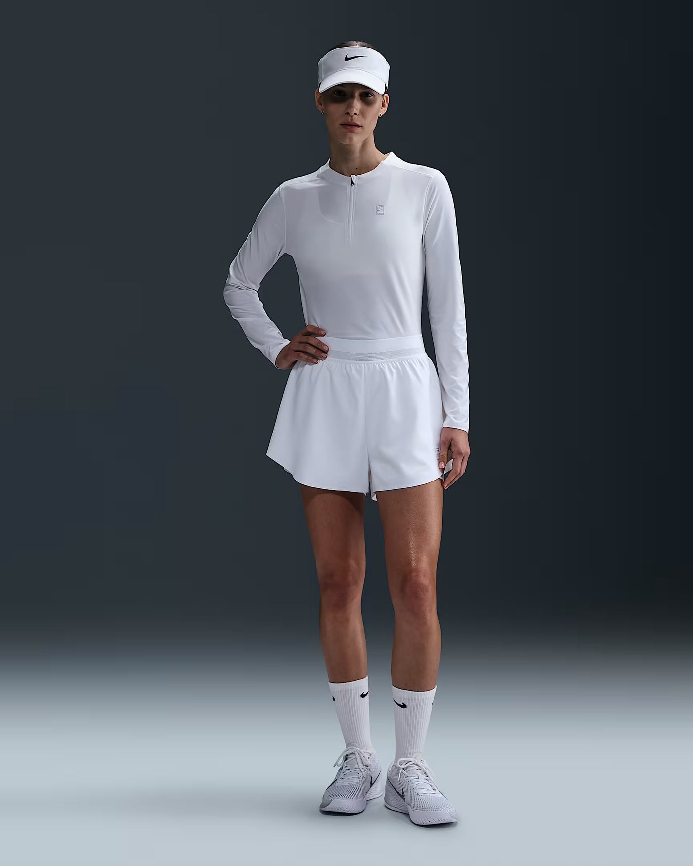 Ladies NikeCourt Advantage Dri-FIT Mid-Layer Tennis Top