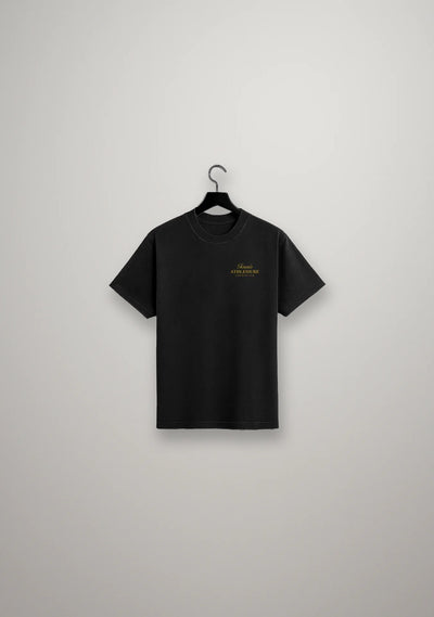 Unisex Court Club Washed Black Shirt with Golden embroidery