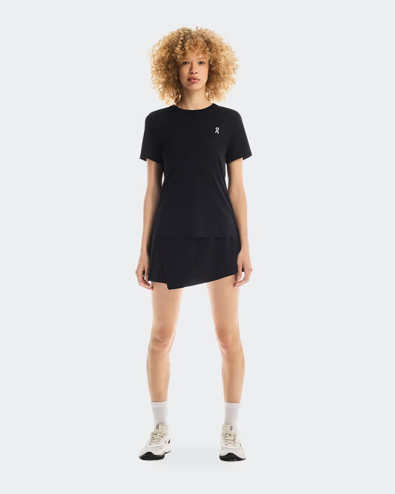 Ladies On Cloud Court Skirt Side Pleat (Black)