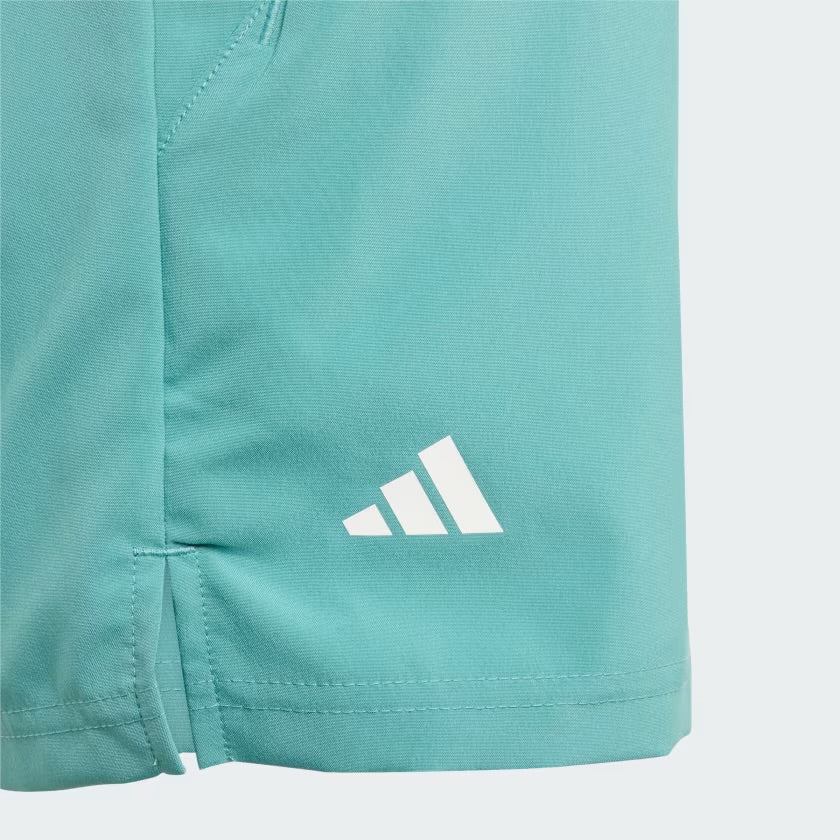 Boys Adidas Club 3 Stripes Shorts (Powder Teal)