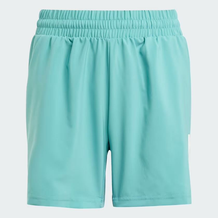 Boys Adidas Club 3 Stripes Shorts (Powder Teal)