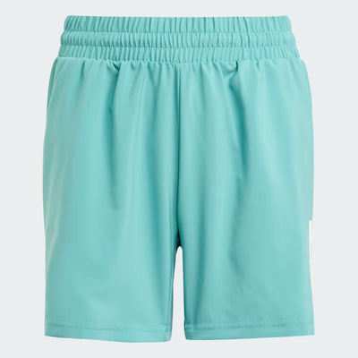 Boys Adidas Club 3 Stripes Shorts (Powder Teal)