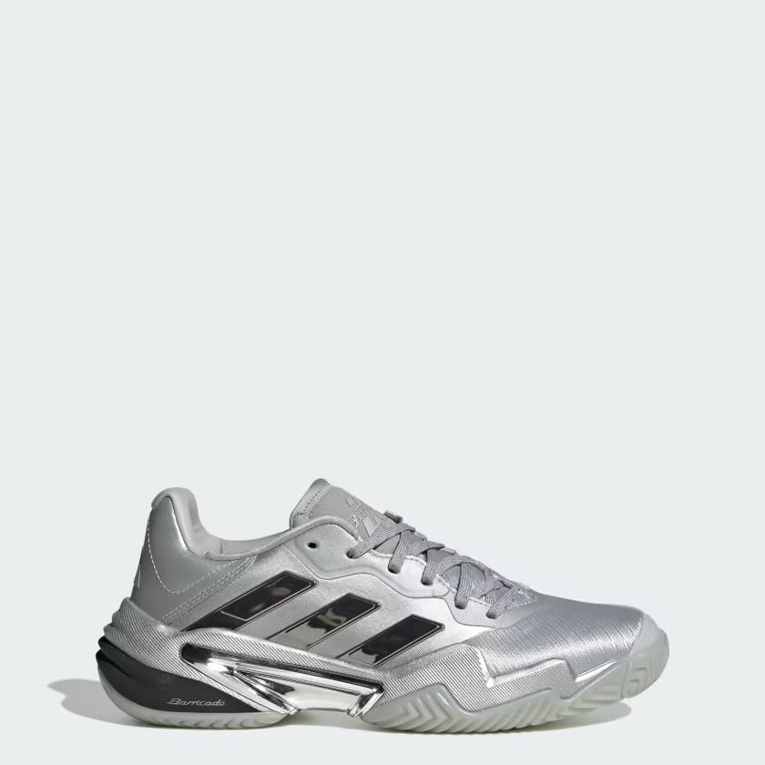 Ladies Adidas Barricade Tennis Shoe (Silver)