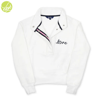 Ladies Ame & Lulu Warmup Pullover (White)