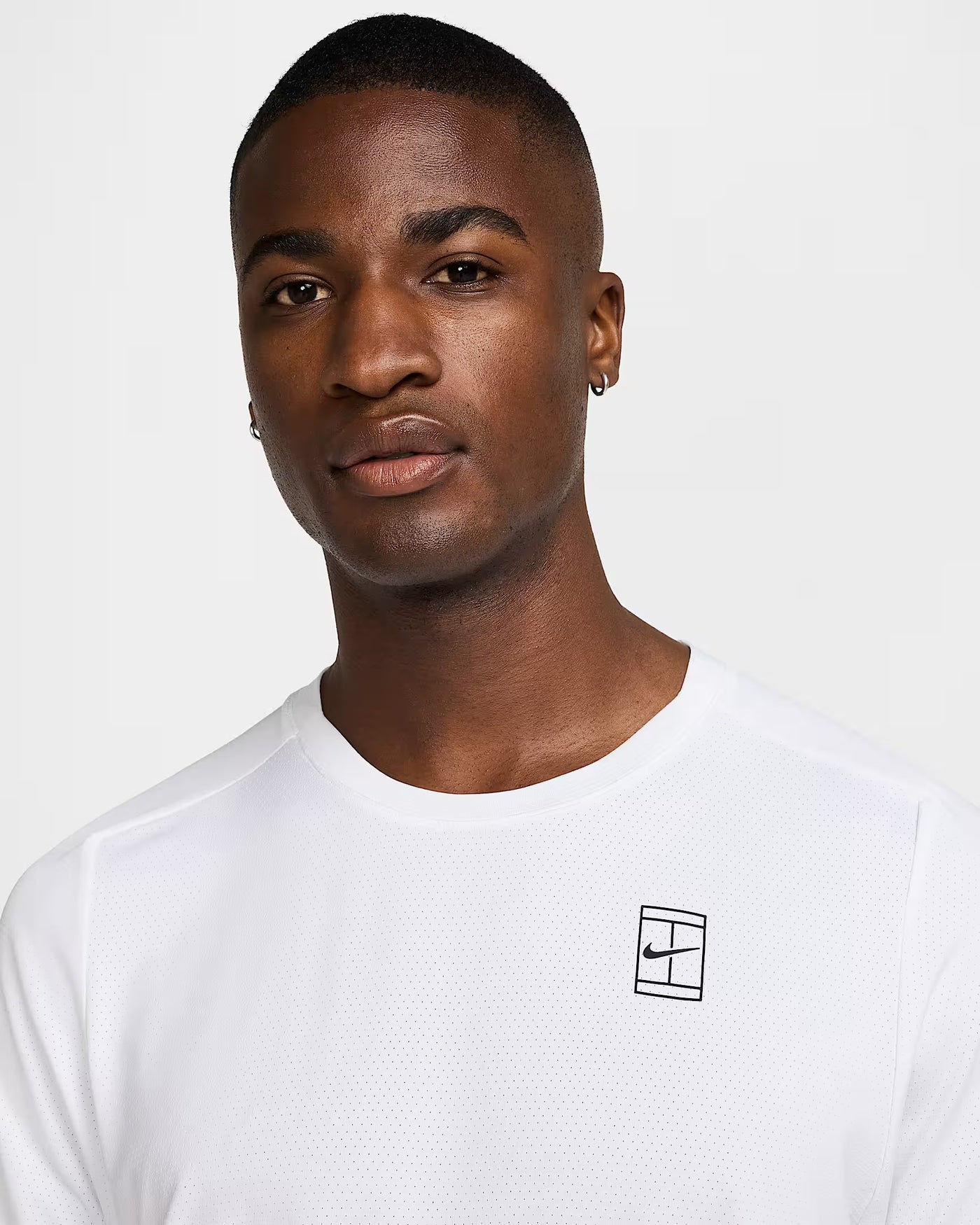 Mens NikeCourt Advantage Dri-FIT Tennis Top (White/Black)