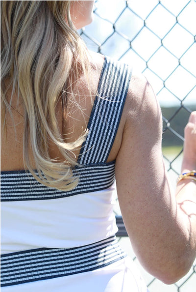 Ladies Court and Course The Advantage Dress (White/Navy)