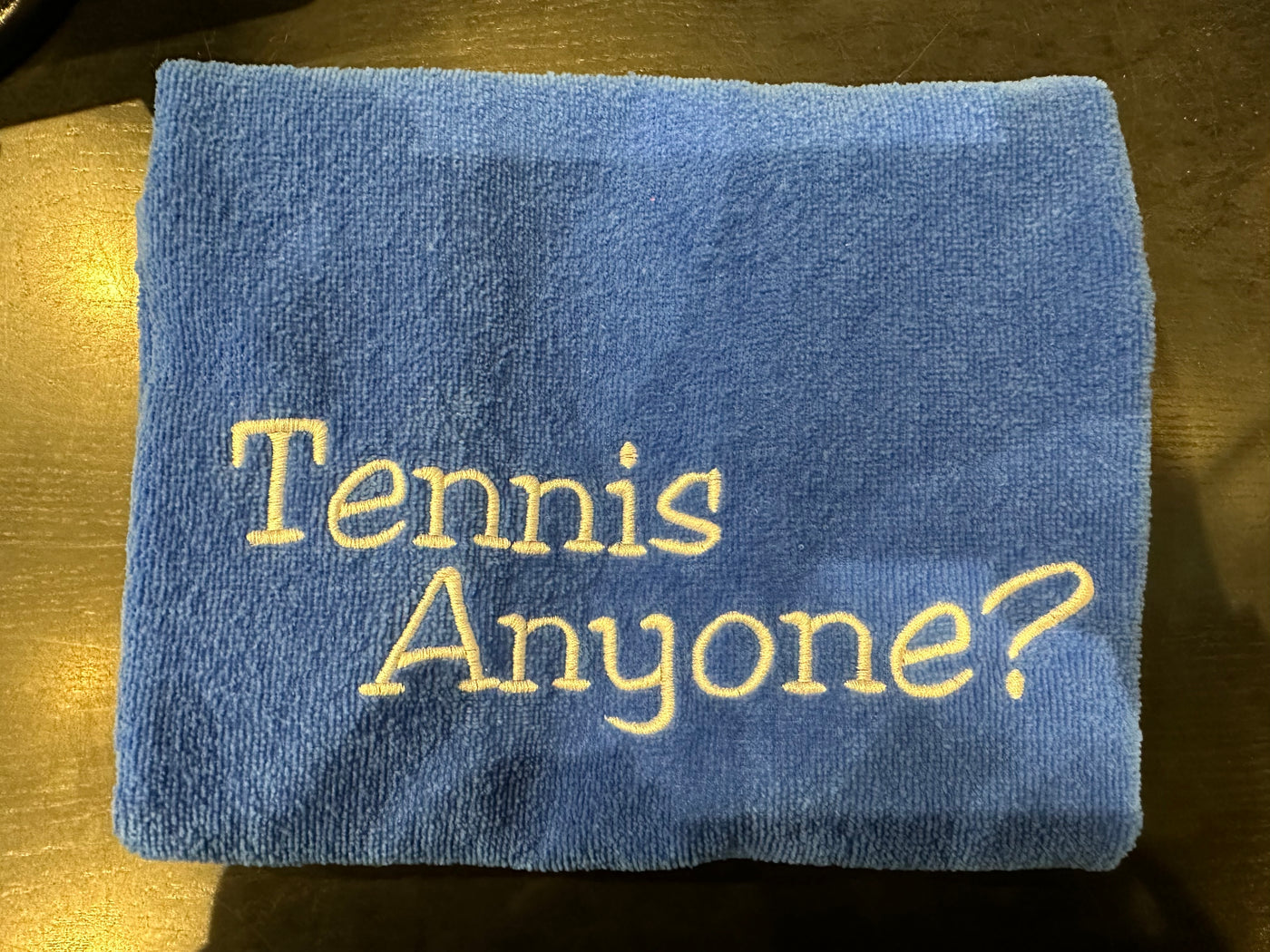 Tennis Anyone Blue Tennis Towel