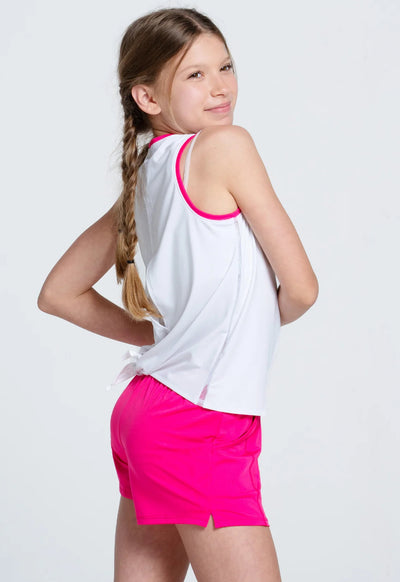 Girls Lucky In Love Berry Sweet Tie Tank