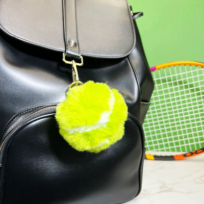 Fur Tennis Ball Keychain