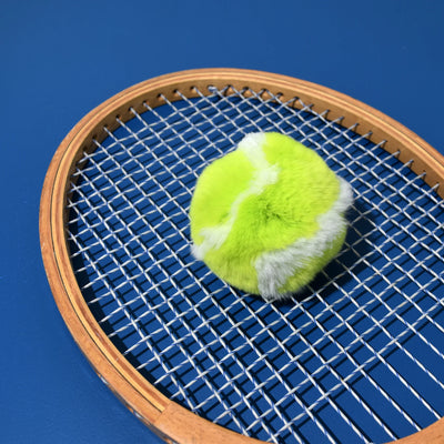 Fur Tennis Ball Keychain
