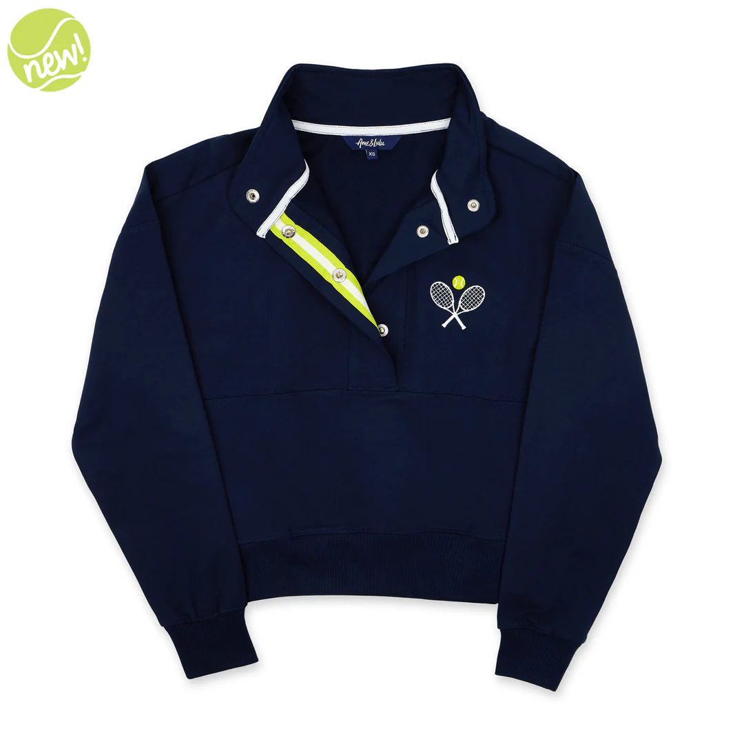 Ladies Ame & Lulu Warmup Pullover (Navy)