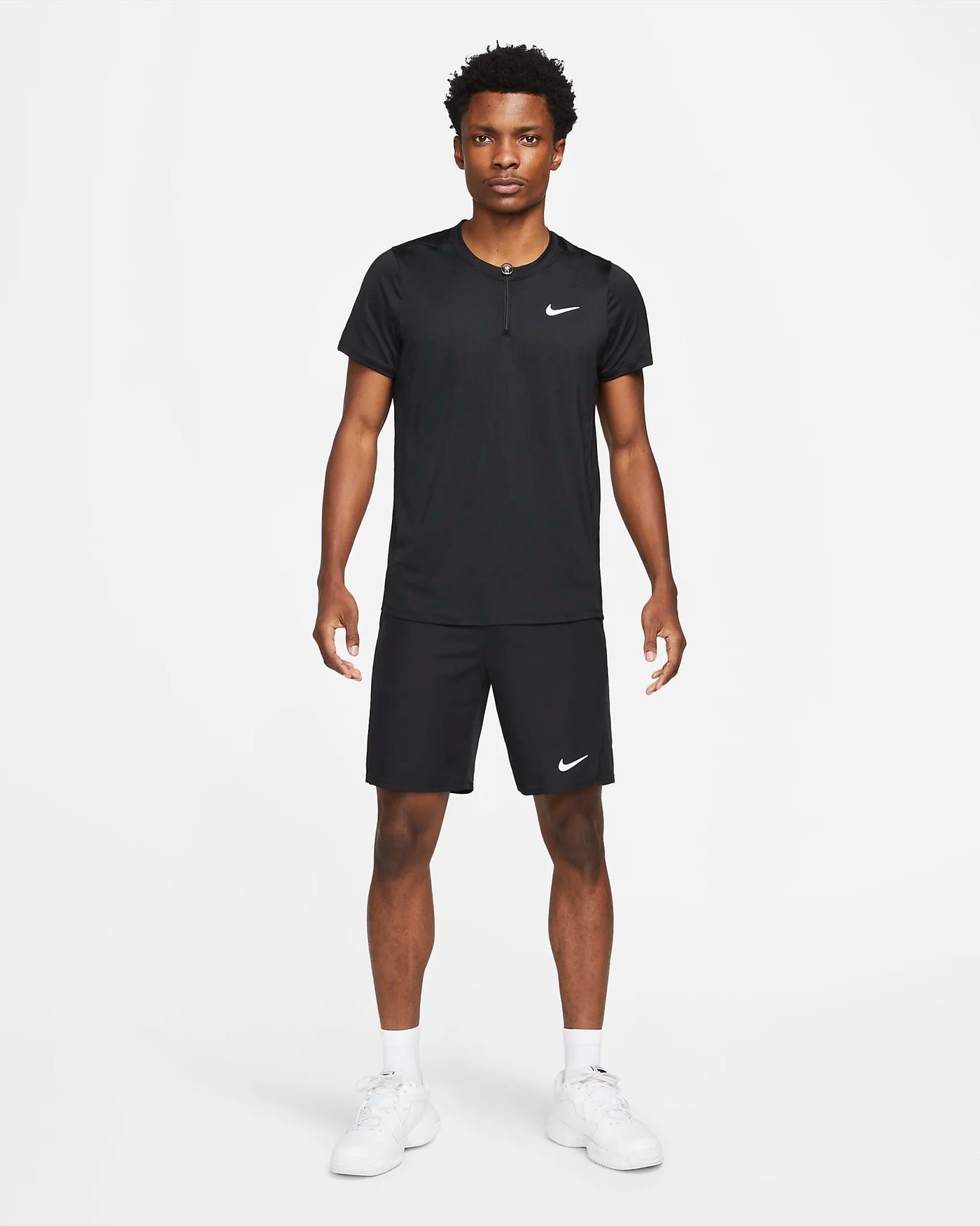 Mens NikeCourt Dri-Fit Advantage Polo (Black)