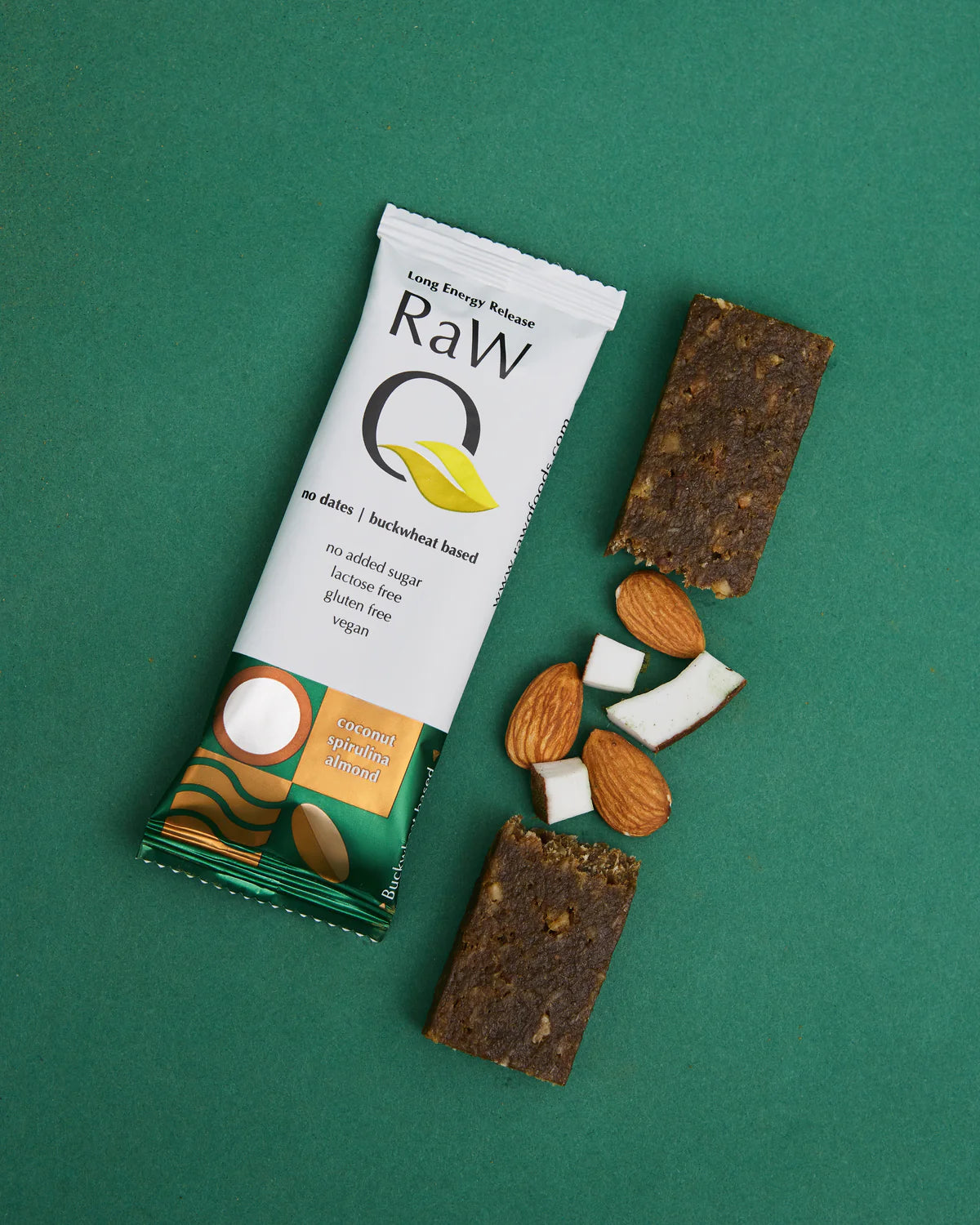 Raw Q Foods Energy Bar Coconut Spirulina & Almond
