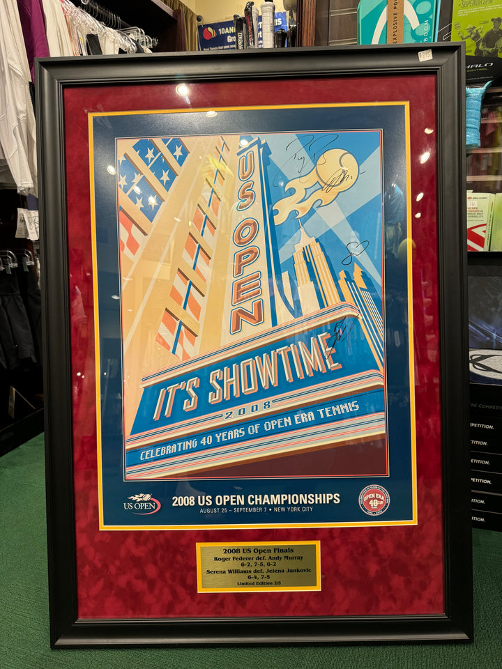 Signed Limited Edition 2008 US Open Framed Poster – Mason's Tennis