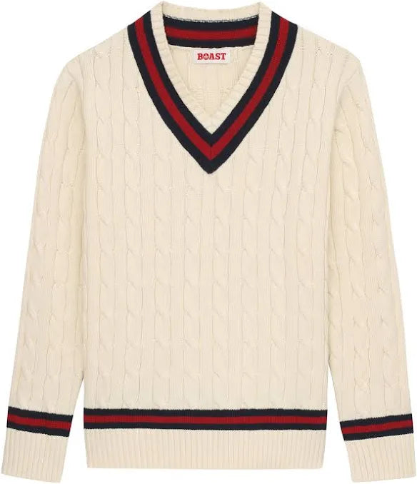 Mens Boast Cable Knit Tennis Sweater