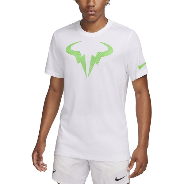 Mens Nike Rafa Court Dri-Fit Tee (White/Green)