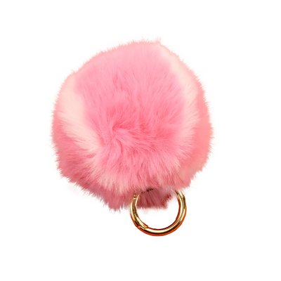 Fur Tennis Ball Keychain - Pink