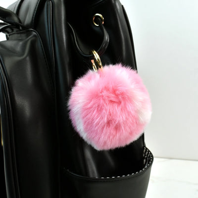 Fur Tennis Ball Keychain - Pink